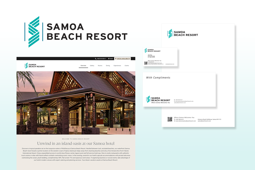 Samoa Beach Resort: Logo, Stationery & Web Design